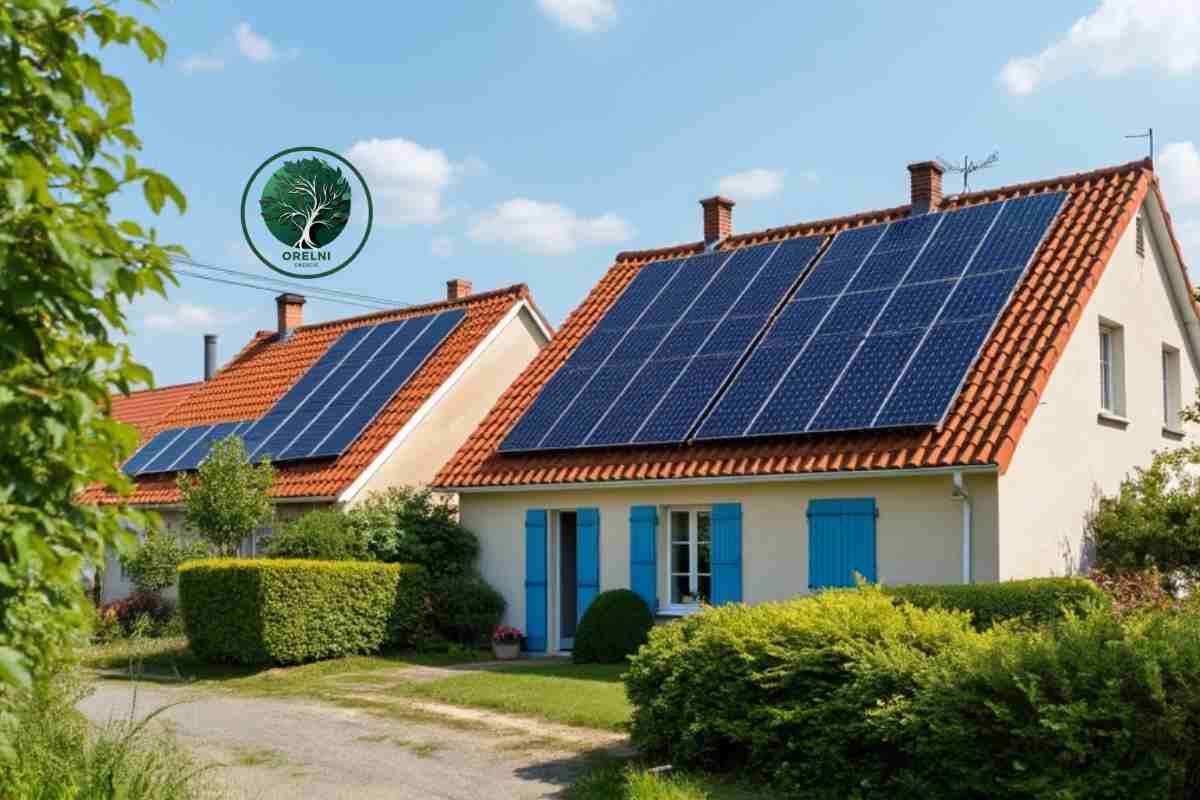 panneaux solaires dans village