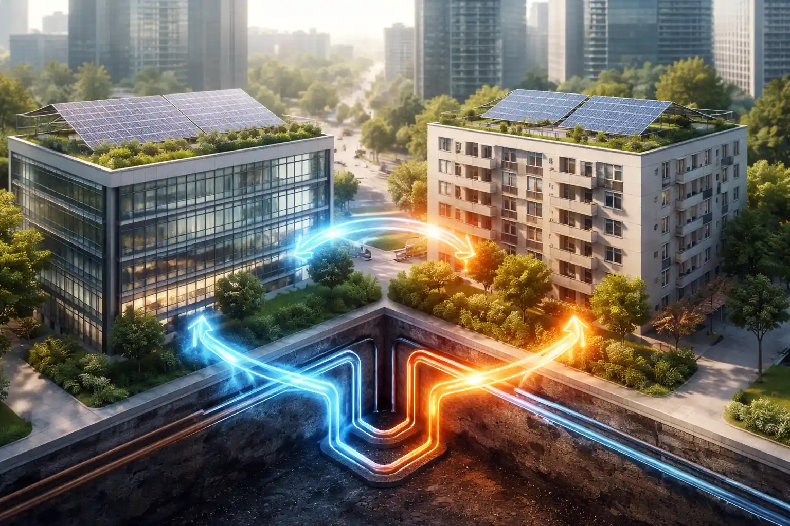 Comment mutualiser les flux thermiques entre bâtiments pour réduire vos coûts d’exploitation de 35% grâce au jumelage énergétique