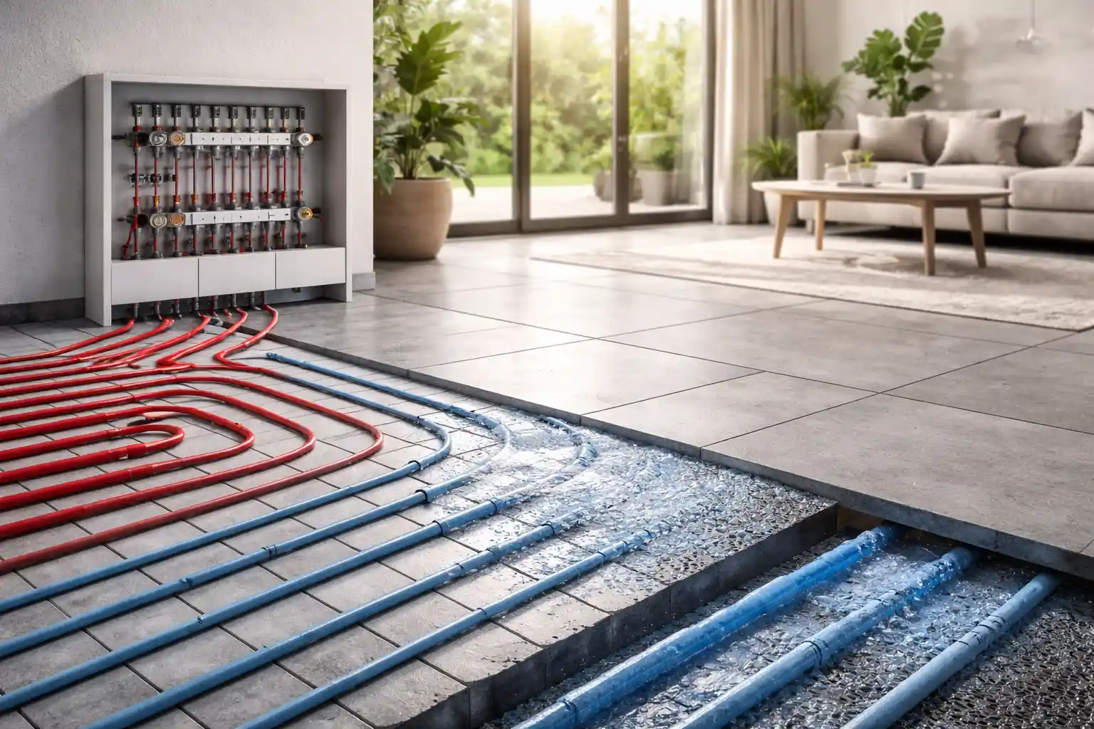 Plancher chauffant-rafraîchissant : comment éviter la condensation et dimensionner votre système en 4 étapes clés