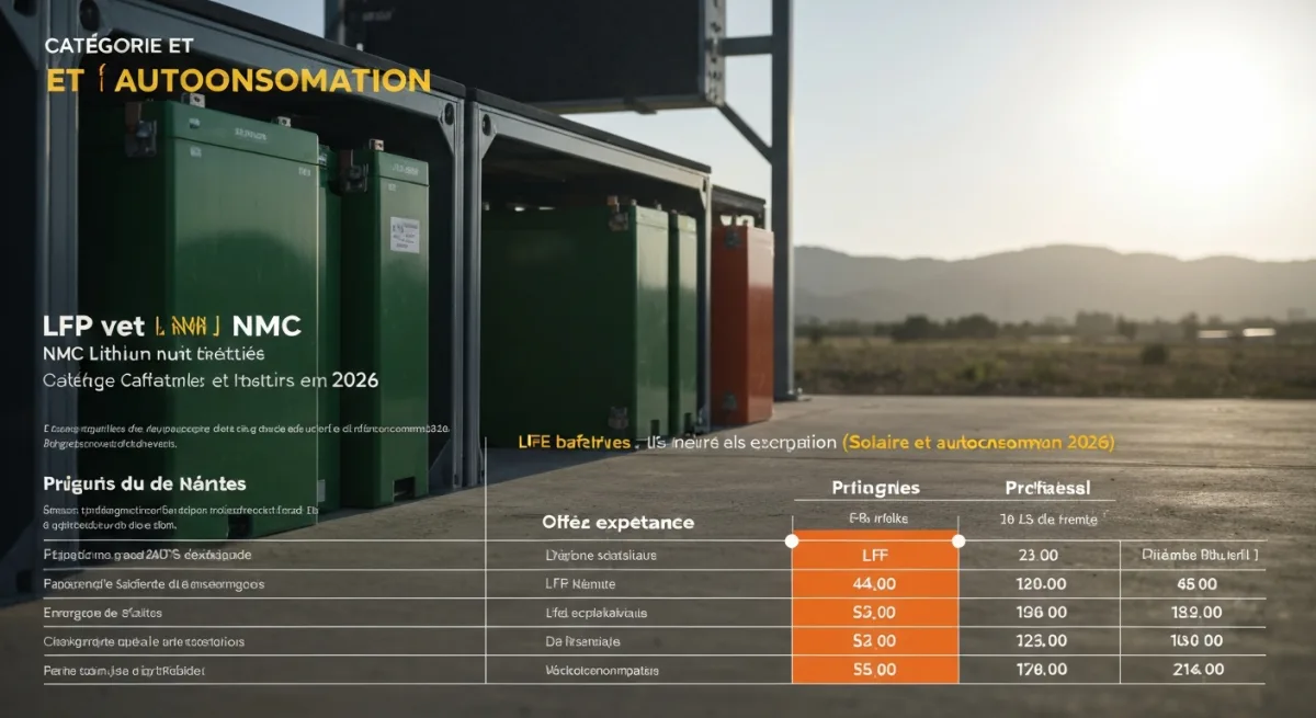 Batteries lithium LFP vs NMC : comparatif sécurité, durée de vie et prix 2026