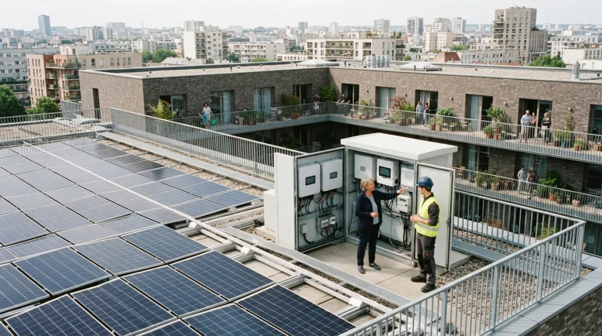 Autoconsommation collective en immeuble locatif : le modèle du bailleur